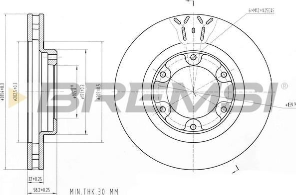 Bremsi CD6769V - Гальмівний диск autocars.com.ua