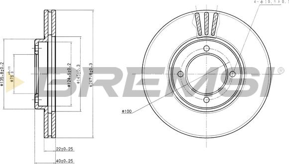 Bremsi CD6775V - Гальмівний диск autocars.com.ua