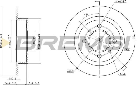 Bremsi CD6790S - Гальмівний диск autocars.com.ua