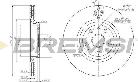 Bremsi CD6797V - Гальмівний диск autocars.com.ua