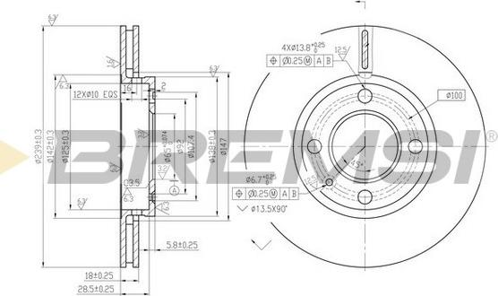 Bremsi CD6812V - Гальмівний диск autocars.com.ua