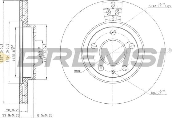 Bremsi CD6827V - Гальмівний диск autocars.com.ua