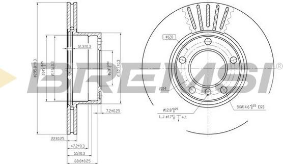 Bremsi CD6834V - Гальмівний диск autocars.com.ua