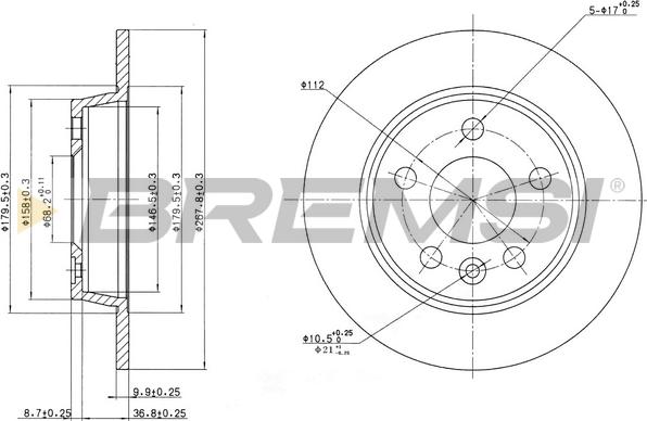 Bremsi CD6847S - Гальмівний диск autocars.com.ua