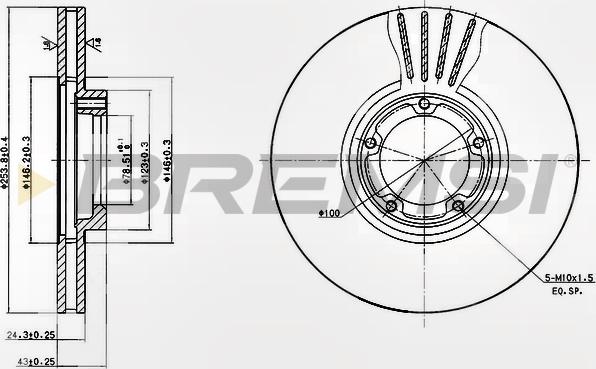 Bremsi CD6848V - Гальмівний диск autocars.com.ua