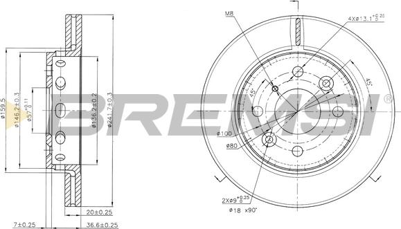 Bremsi CD6854V - Гальмівний диск autocars.com.ua