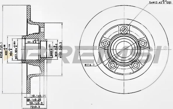 Bremsi CD6855S - Гальмівний диск autocars.com.ua