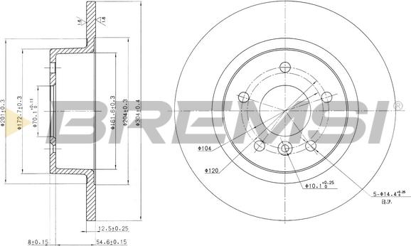 Bremsi CD6874S - Гальмівний диск autocars.com.ua