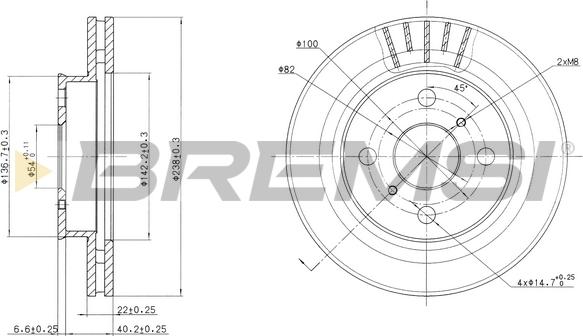 Bremsi CD6880V - Тормозной диск autodnr.net