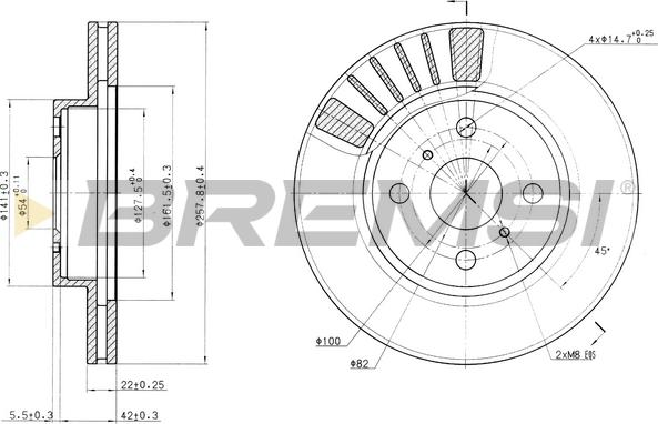 Bremsi CD6881V - Гальмівний диск autocars.com.ua