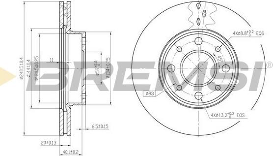 Bremsi CD6888V - Гальмівний диск autocars.com.ua