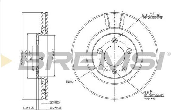 Bremsi CD6928V - Гальмівний диск autocars.com.ua