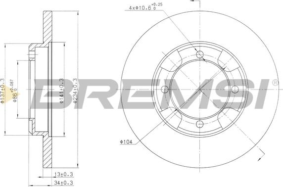 Bremsi CD6947S - Тормозной диск autodnr.net