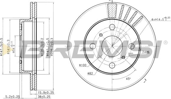 Bremsi CD6948V - Гальмівний диск autocars.com.ua