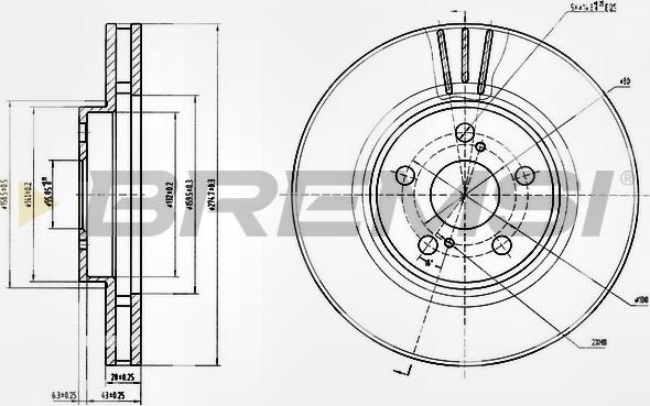 Bremsi CD6957V - Гальмівний диск autocars.com.ua