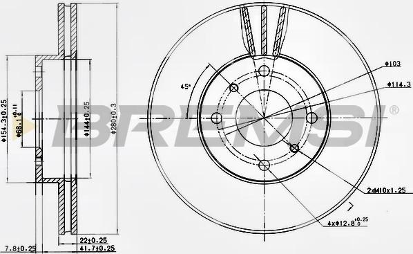 Bremsi CD6959V - Гальмівний диск autocars.com.ua