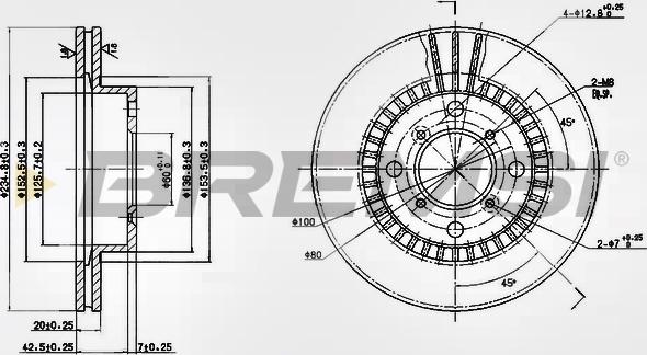 Bremsi CD6978V - Гальмівний диск autocars.com.ua