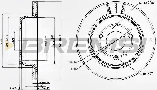 Bremsi CD7004V - Гальмівний диск autocars.com.ua