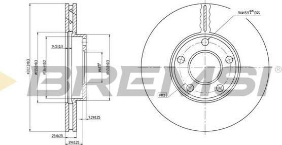 Bremsi CD7014V - Гальмівний диск autocars.com.ua