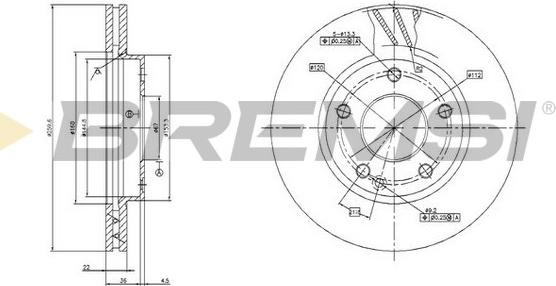 Bremsi CD7035V - Гальмівний диск autocars.com.ua