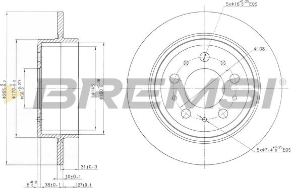 Bremsi CD7060S - Гальмівний диск autocars.com.ua