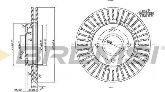 Bremsi CD7072V - Гальмівний диск autocars.com.ua