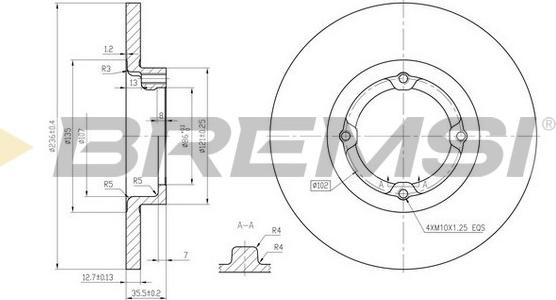 Bremsi CD7076S - Гальмівний диск autocars.com.ua