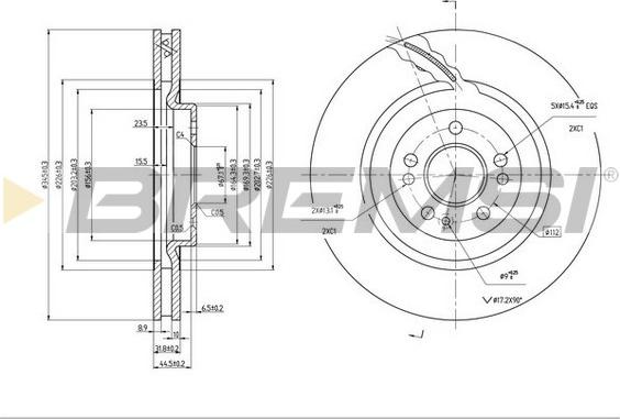 Bremsi CD7085V - Гальмівний диск autocars.com.ua