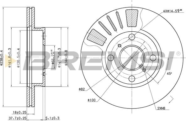 Bremsi CD7094V - Гальмівний диск autocars.com.ua