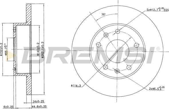 Bremsi CD7100S - Гальмівний диск autocars.com.ua