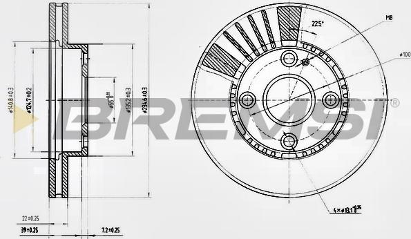 Bremsi CD7104V - Гальмівний диск autocars.com.ua