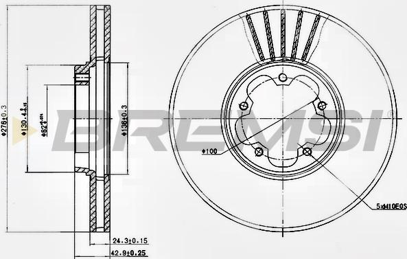 Bremsi CD7113V - Гальмівний диск autocars.com.ua