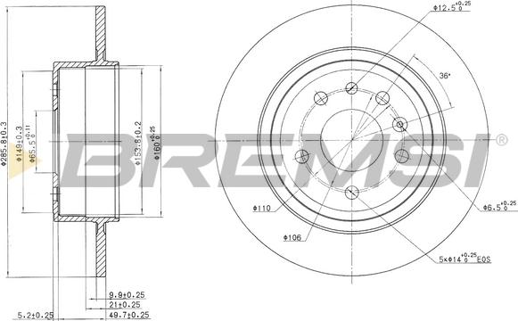 Bremsi CD7116S - Гальмівний диск autocars.com.ua