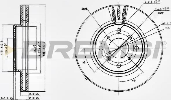 Bremsi CD7119V - Гальмівний диск autocars.com.ua