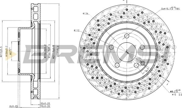 Bremsi CD7120V - Гальмівний диск autocars.com.ua