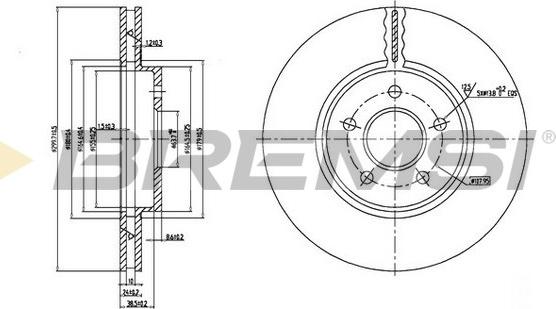 Bremsi CD7125V - Гальмівний диск autocars.com.ua