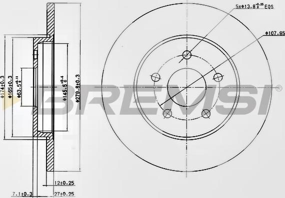 Bremsi CD7126S - Гальмівний диск autocars.com.ua