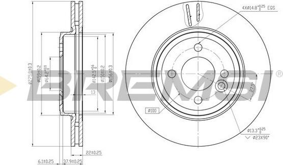 Bremsi CD7127V - Гальмівний диск autocars.com.ua