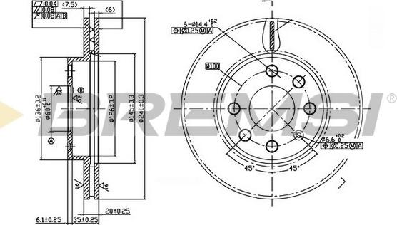 Bremsi CD7130V - Гальмівний диск autocars.com.ua