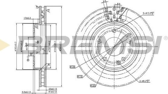 Bremsi CD7135V - Гальмівний диск autocars.com.ua