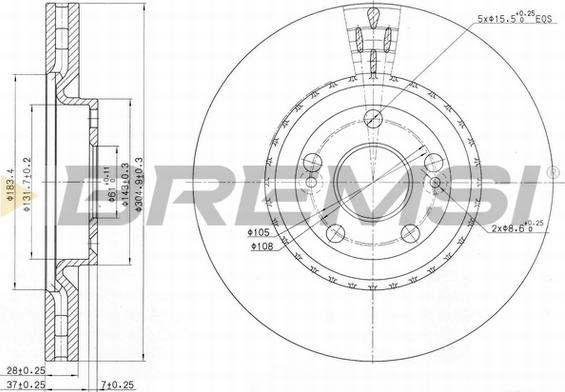 Bremsi CD7139V - Гальмівний диск autocars.com.ua