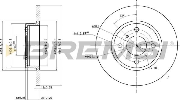 Bremsi CD7148S - Гальмівний диск autocars.com.ua