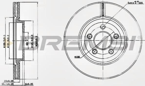 Bremsi CD7153V - Тормозной диск autodnr.net