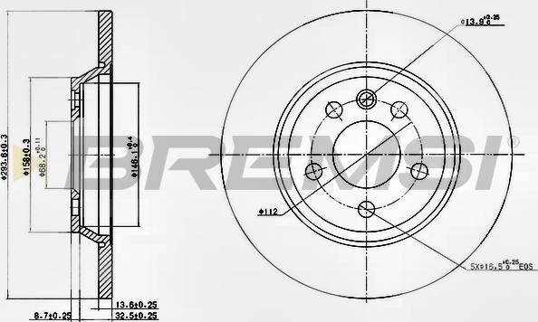 Bremsi CD7158S - Гальмівний диск autocars.com.ua