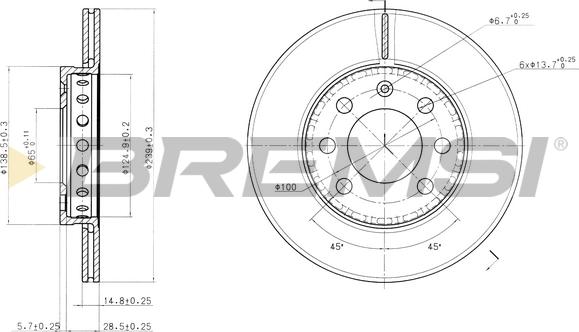 Bremsi CD7161V - Гальмівний диск autocars.com.ua