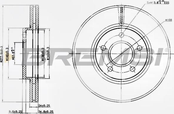 Bremsi CD7172V - Гальмівний диск autocars.com.ua