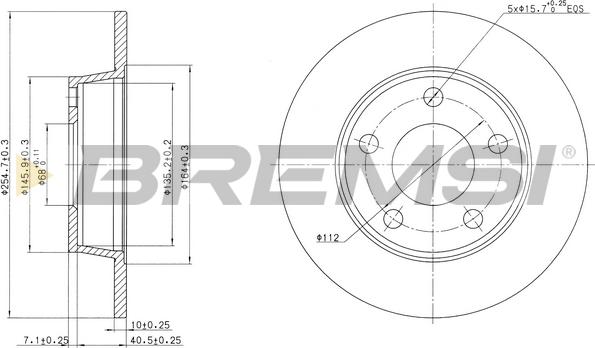 Bremsi CD7177S - Гальмівний диск autocars.com.ua