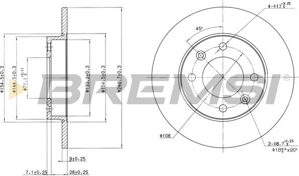 Bremsi CD7178S - Гальмівний диск autocars.com.ua