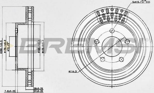 Bremsi CD7184V - Гальмівний диск autocars.com.ua