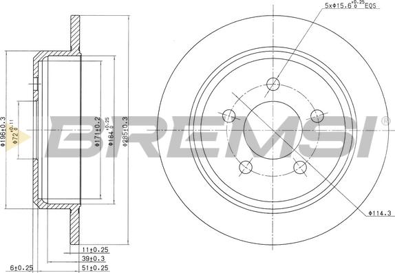 Bremsi CD7186S - Гальмівний диск autocars.com.ua